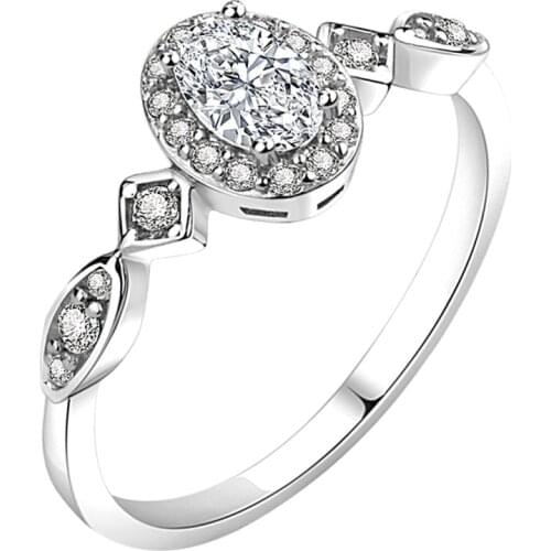 Real VS2 Diamond Rings for Women S925 Silver Anillos Wedding Bizuteria White Diamond Silver Romantic Jewelry Gemstone Rings