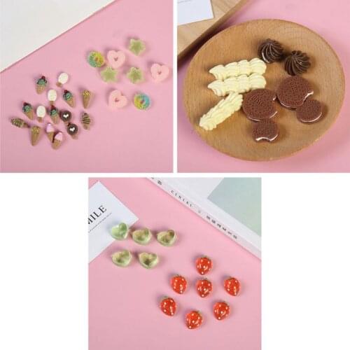 Handmade Biscuit Dessert Food Mould Flower Heart Ice Cream Pendant Resin Casting