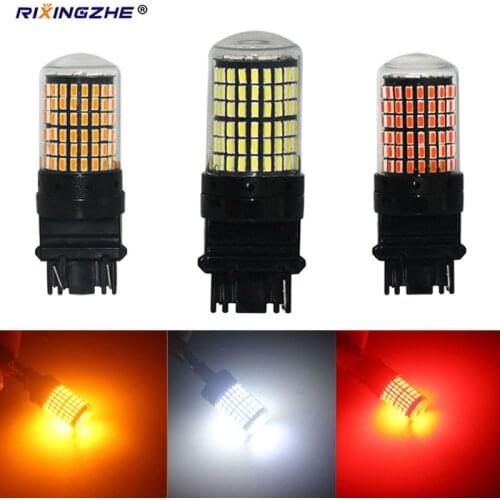RXZ 1PC Canbus T25 3156 P27W 3157 P27/7W 144SMD 4014 LED Car Light Bulb Car DRL Turn Signal Light brake light Clearance LED 12V