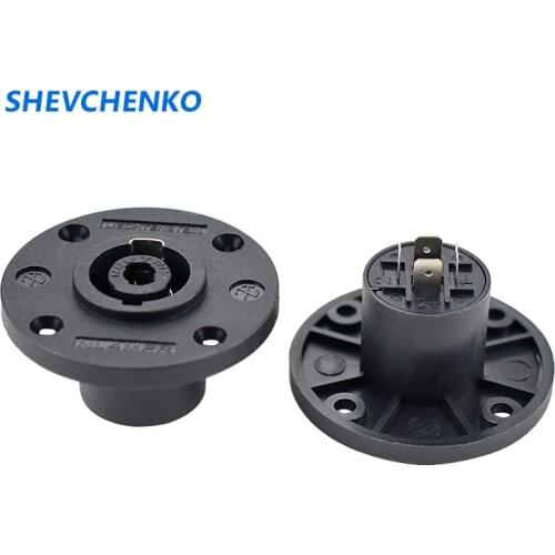 SHEVCHENKO Stage Audio N4 Round Socket 4 Core OHM Speakers Plug Seat Special For Stage Audio Outlet Accessories 2pcs