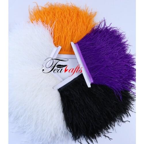 1 Yard Ostrich Feathers Fringe Trims 4"-6"Mint Green Plumes For Carnival Wedding Dress Sewing Accessory Home Decoration Crafts