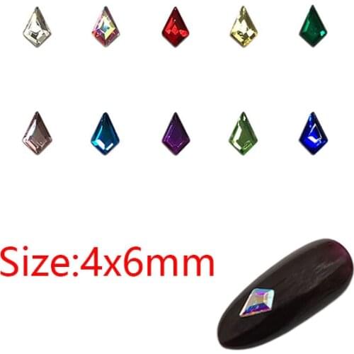 30/100Pcs Nail Art Rhinestone 4x6mm Small Arrow Flatback Crystal Stones DIY Decorations Manicure Diamond Colorful Stones