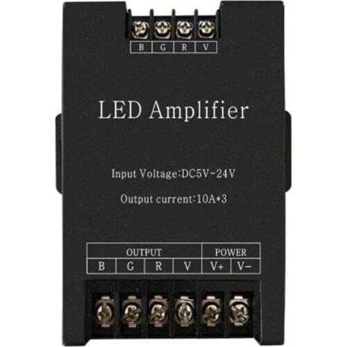 LED RGB Amplifier Controller Input 5V/12V/24V 30A Signal Repeater 360W For 3528 /5050 RGB Led Strip