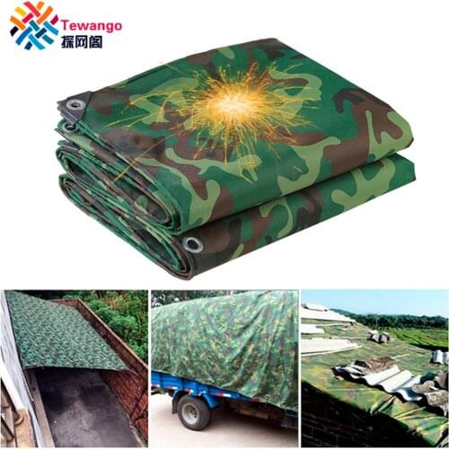 Tewango Thicken +++ Camouflage Canvas Waterproof Tarpaulin Tent Outdoor Shelter Heavy Duty 450GSM Truck Cover UV Block