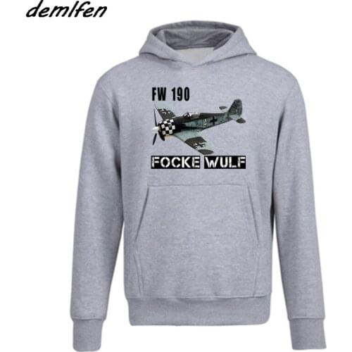 Spring Autumn Cool Hoodie Focke Wulf Fw 190 German Plane Wwii Amazing Graphic Sweatshirt Casual Male Fleece Jacket Coat Harajuku