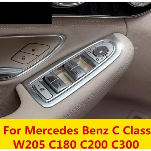 Interior Inner Door Window Lift Button Switch Panel Cover Trim Interior decoration For Mercedes Benz C Class W205 C180 C200 C300