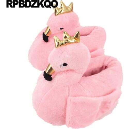 Women indoor animal wide fit shoes ladies blue 11 43 korean flamingo funny pink floor large size winter unicorn bedroom cartoon