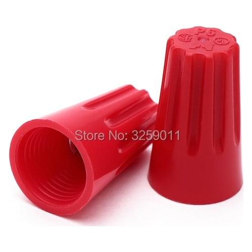 1PCS Screw-On Wire Connectors Standard Type P6 Red Spring wire Terminals Electrical Lugs Press Lin Cap 22-10AWG