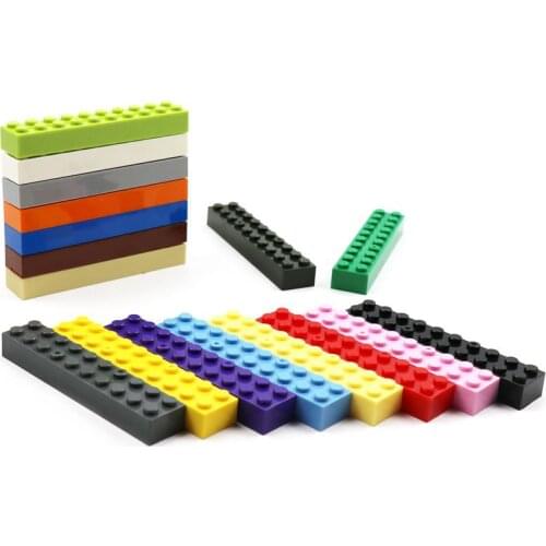 10 Pieces MOC Creative Enlighten Brick 2x10 DIY Enlighten Classic Basics Building Blocks 3006 Compatible with Small Parts Bricks