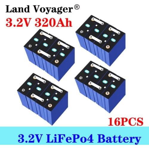 16pcs Land Voyager 3.2V 320Ah lifepo4 for electric vehicle RV solar storage system rechargeable battery 12V 24V 36V battery pack