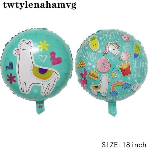 18inch Lovely Alpacas Foil Balloons Baby Shower Childrens Birthday Zoo Theme Party Decoration Kids Toy Holiday Ball