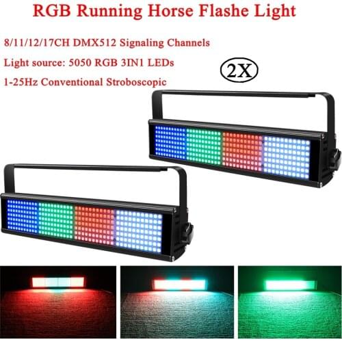 2Pcs/Lot Colorful LED Disco DJ Strobe DMX Professional Stage DJ Lighting Effect Party Holiday Christmas Sound Activated Flash