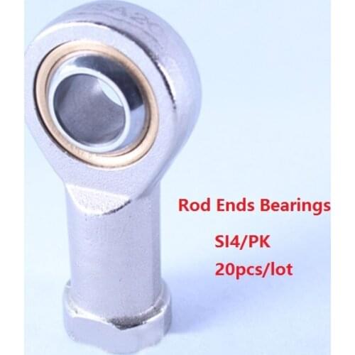 20pcs/lot SI4/PK 4mm Female Thread Metric Rod End Joint Right /Left Hand Fish Eye Ball Bearing