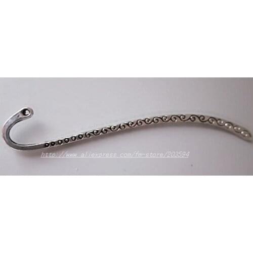 250Pcs Alloy Bookmark With loop Tibet Silver Bookmark Jewelry Findings 86x13mm