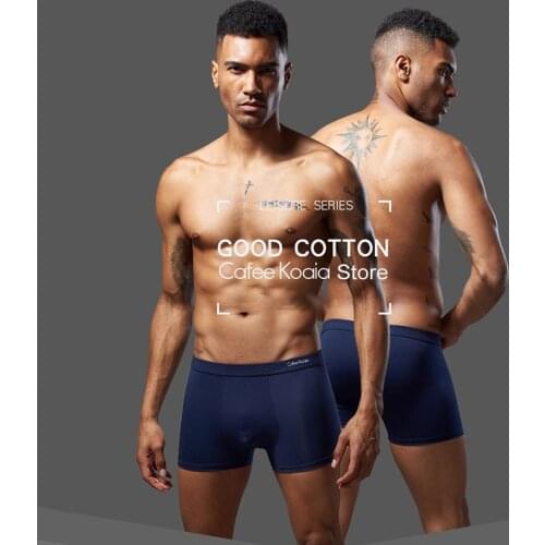 4PCS Men Underwear Cotton Boxers U convex pouch for Panties Comfortable Mens Underpants Sexy Solid Shorts Men Boxer