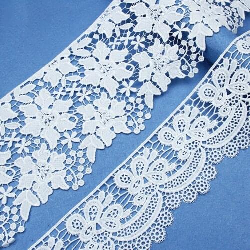 Craft Dress Accessories African Laces 2021 Fabric Sewing Trim Diy 10yard White Flower Ribbon Skirt Curtain Wedding Decoration