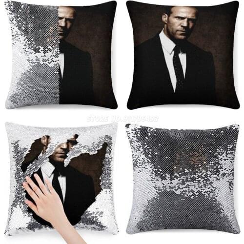 Sequin Pillowcase Glitter Pillow Case for Sofa Decorative Party Jason Voorhees Statham