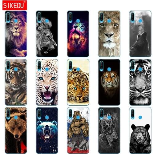 For honor 20s phone case on huawei honor 20 S cover silicon tpu soft full protection shockproof wolf tiger lion Leopard bear
