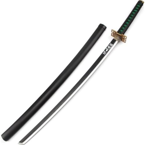 Demon Slayer: Kimetsu No Yaiba Tokitou Muichirou Wooden Sword Cosplay Prop Replica Sword with Sheath Cosplay Weapons for Party