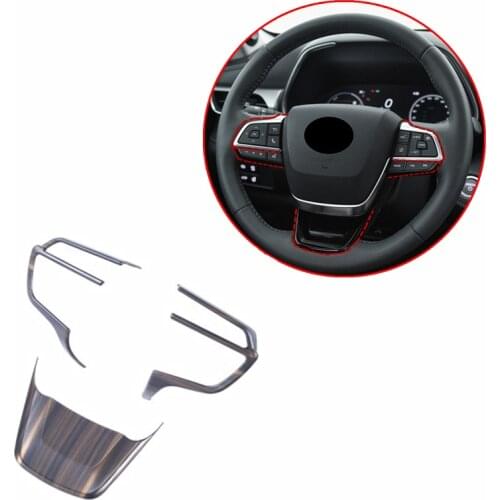 For Toyota Highlander XU70 GSU75 2021 2022 New Product 3PCS ABS Mahogany Steering Wheel Trim Cover Accessories