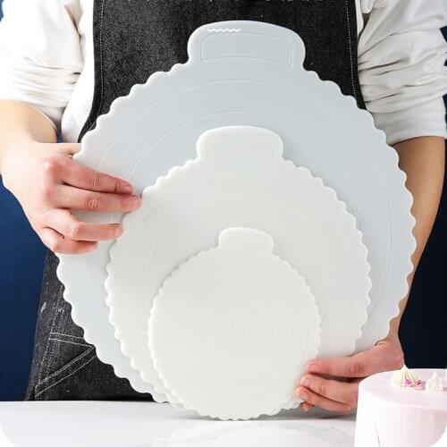 4/6/8/10inch Cake Boards Reusable Round Mousse Plastic Cake Base Cupcake Dessert Tray for Home Wedding Birthday Party