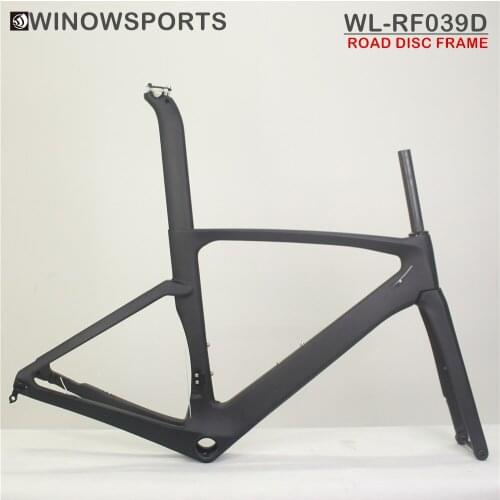 Winowsports 2021 Carbon Road Frame Disc Brake Aero carbon Frame road Disc frameset free gift thru axle 142*12mm fork 100*12mm