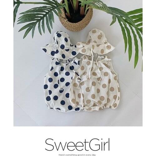 Baby Girl Romper Summer Baby Romper Newborn Baby Clothes Girl Infant Baby Girl Jumpsuit With Hat Polka Dot Baby Boy Girl Romper
