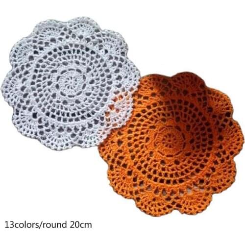 HOT round lace cotton table place mat crochet coffee placemat drink pad Christmas glass coaster cup mug tea dining doily kitchen