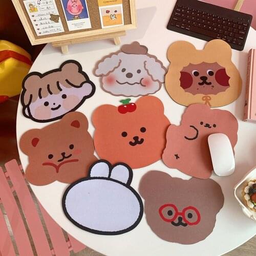 Lovely kawaii Cute Bear Animal Mouse Pad Laptop Gaming Desk Pad Nonslip Mice Waterproof Cup Mat Table Desk Set Office Decoration