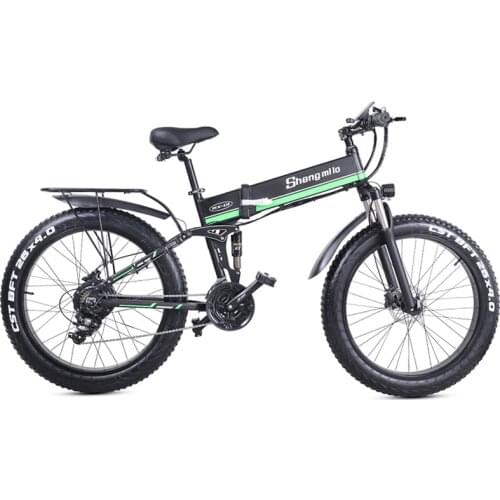 MX01 1000W Strong Electric Snow Bike, 5-grade Pedal Assist Sensor, 21 Speed Fat Bike, 48V Extra Large Battery E Bike