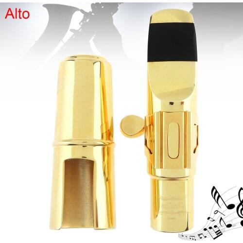 Alto bE Saxophone Mouthpiece Goldplated Copper Brass Sax Mouth Size 6C 7C for Classical Jazz Music Saxophone Accessories
