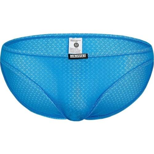 Men Sexy Underwear Briefs Big Penis Gay Sexy Men Ropa Interior Hombre Mesh Nylon Transparent Calzoncillos Low Rise Underpants