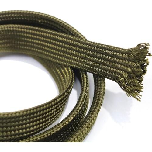 Soft cotton Nylon Sleeve 4/6/8/10/12/14/16/18mm Wire Cable Protecting Nylon Braided High Density wire protection army green