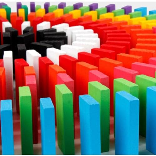 Wooden Dominoes Set Children Building Blocks Kids Education Toys Tile Games Educational Building Blocks DIY Plastic Toy Set