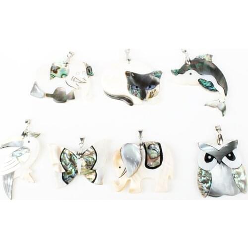 Natural Abalone Shell Dolphin Cat Bird Pendant Womens Fashionable Wild Jewellery DIY Necklace Earring Jewelry Accessories