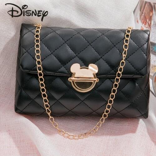 Disney 2021 New Cute Mickey Lady Shoulder Bag PU Solid Color High Quality Multifunctional Large Capacity Lady Messenger Bag