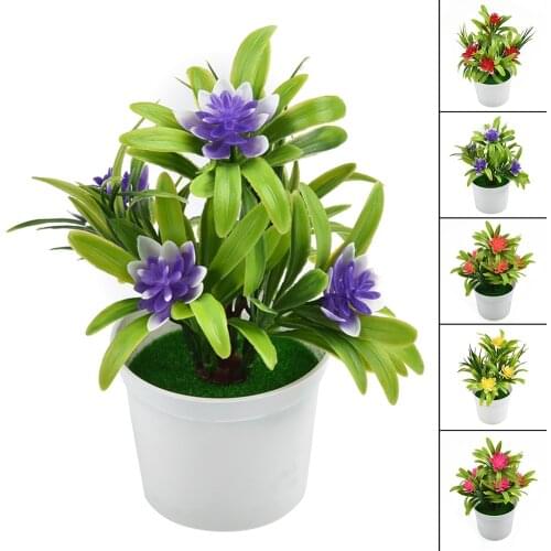 Newly Artificial Plants Potted Bonsai Green Small Tree Flowers Outdoor Home Office Decoration Gift Party Hotel Ornaments