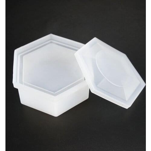 Transparent Silicone Mold Hexagon Jewelry Necklace Storage Box Mold Resin Casting Mould DIY Craft Tools