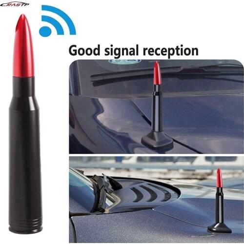 RASTP-Free Shipping Ford F150 Raptor 50 Cal Caliber Bullet Ammo Aluminum Short Antenna Black Kit RS-LKT041