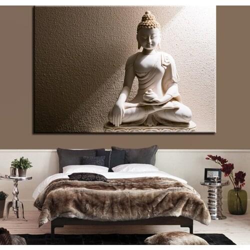 Religious Art White Marble Buddha Modern Home Decoration Pictures For Living Room Wall Art Print And Posters
