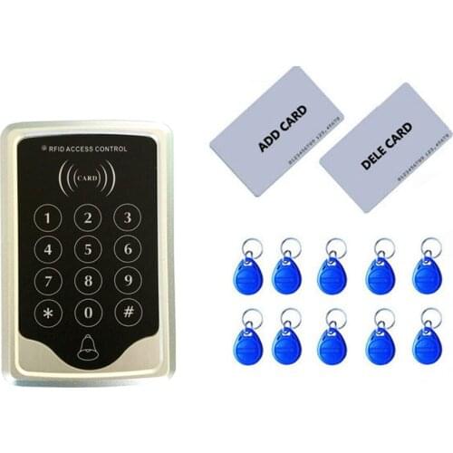 RFID Standalone access control keypad 125Khz ID card 2pcs manage card 10pcs tag power supply support remote switch / door bell