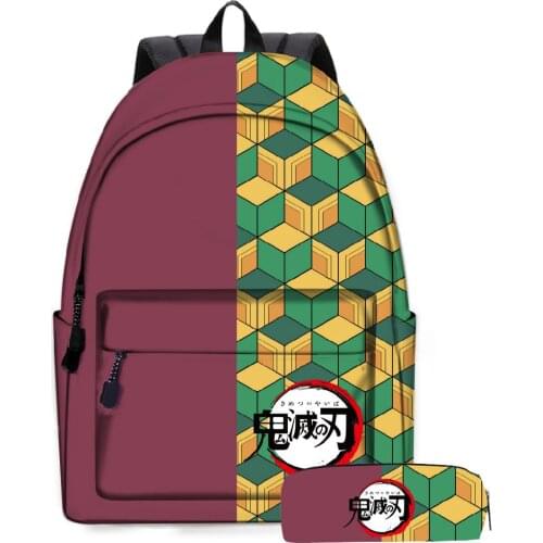 Anime Demon Slayer Kimetsu No Yaiba Backpack Canvas Bag Fashion Cartoon Unisex Bag Mochila Feminina Notebook School Bags