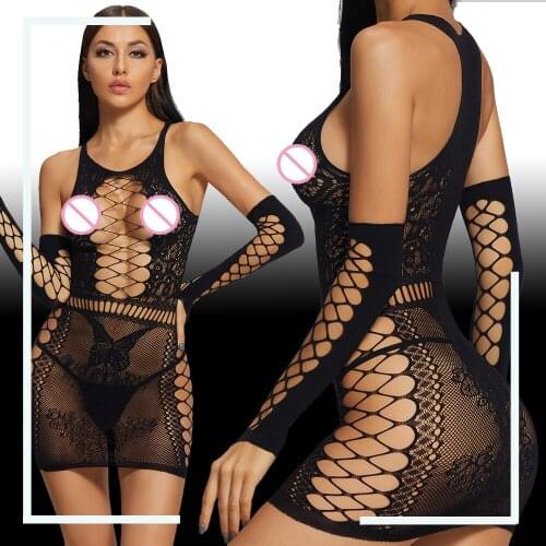 Sexy Hot Bondage Dress Gloves Women Lingerie Corset Porno Babydoll Camisole Teddy Bodysuit Nighties Sleepwear Clubwear Plus Size