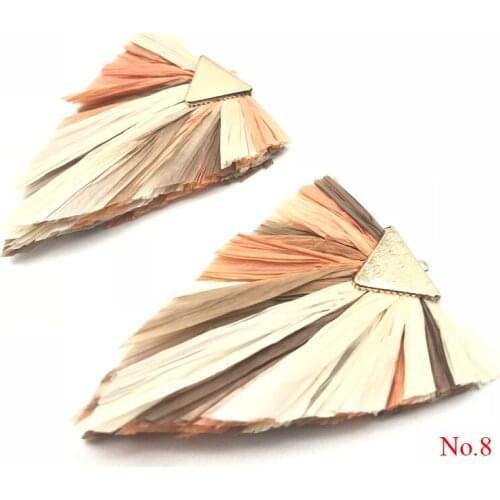 Bohoever 2pcs/bag tassels raffia tassels jewelry accessories grass tassel earring findings hand made jewelry making earrings