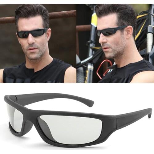 Photochromic Sunglasses Driving Men Polarized Chameleon Discoloration Sun glasses for men Change Color Sport fashion Sunglasses