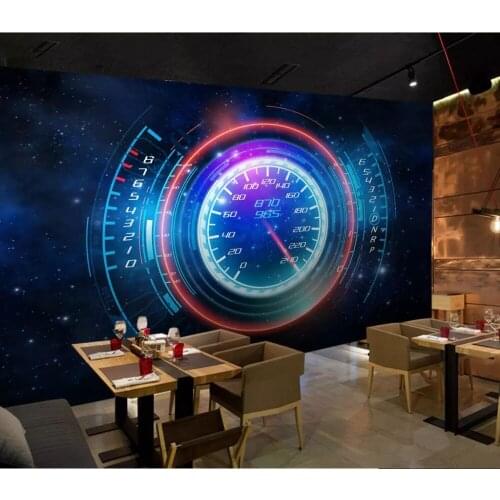 Modern Minimalist Abstract Blue Technology Photo Bar KTV Mural Wallpaper Boy Bedroom Background 3D Wall Cloth Decor Large Mural