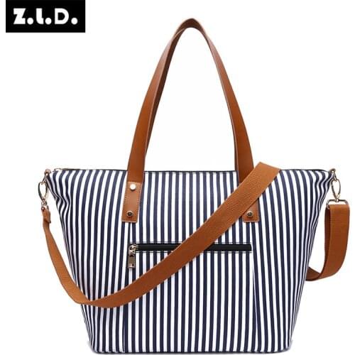 Yesetn Bag 073020 womens handbags leisure beach bag fashionable stripe mummy bag tote bag