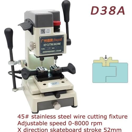 D38A vertical milling key machine multi-function fixture for drilling and slotting high-precision car keys with teeth