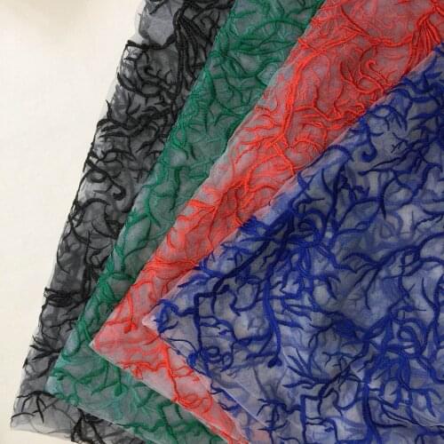 High Quality Mesh Embroidery Lace Fabric Wedding Dress ,Skirt Cloth DIY Width 120cm 2Yds/lot