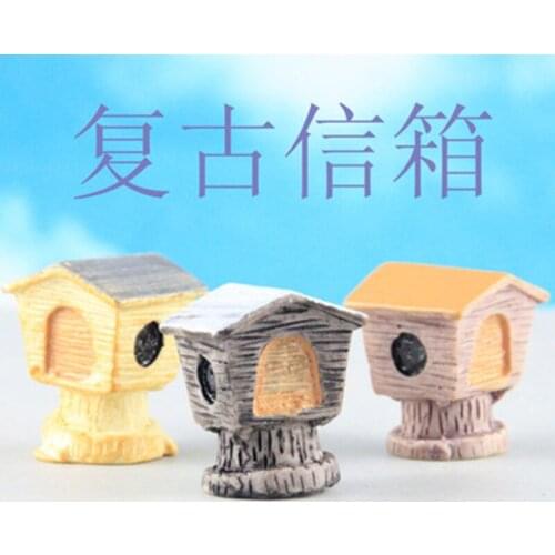 ZOCDOU 1 Piece Vintage Mailbox Small Statue Little Figurine Crafts Figure Ornament Miniatures